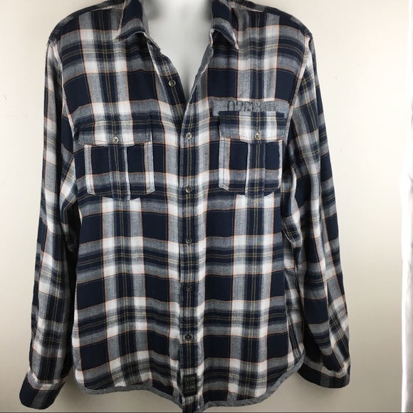 CALVIN KLEIN Plaid LongSleeve Button Down Shirt XL - Picture 2 of 3